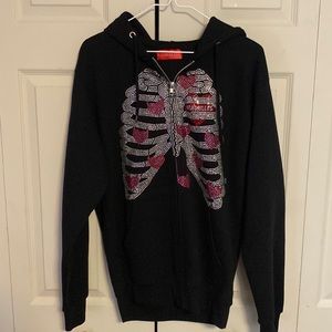 Versailles rhinestone cage zip-up